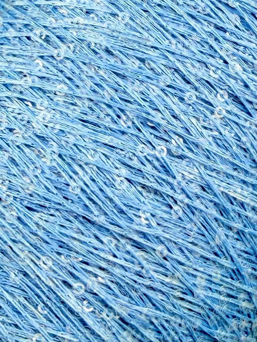 Torciatura di Domaso Art. Spangle Colours 4.5 – fil à paillettes col. Bleu clair 315